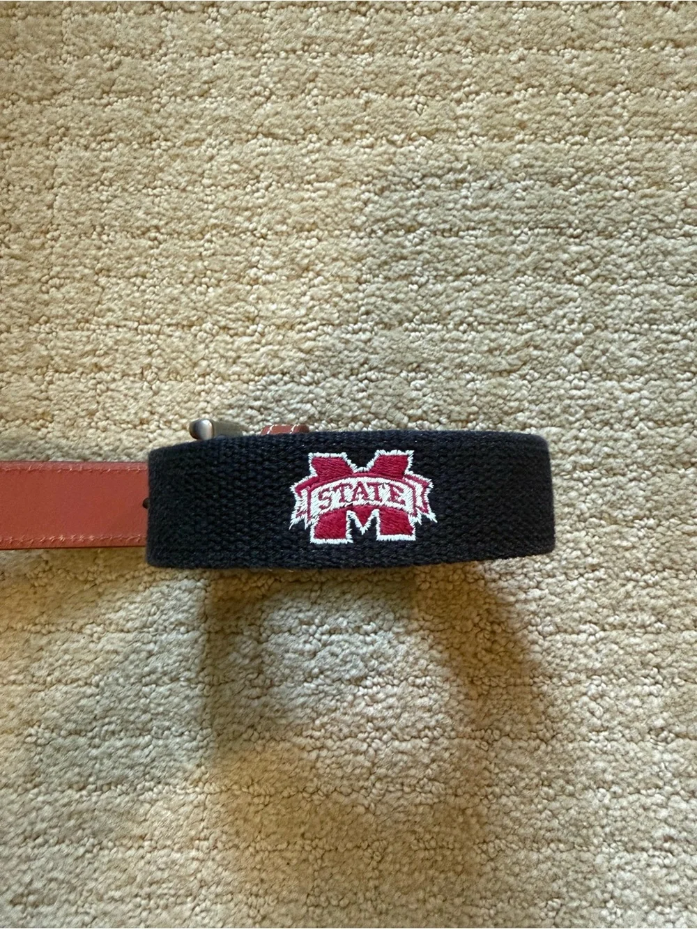 Peter Millar Mississippi State Black Needlepoint Belt size 30